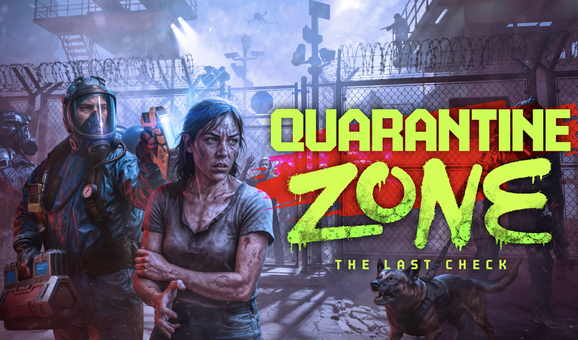 Checkpoint officers screening survivors in Quarantine Zone: The Last Check.