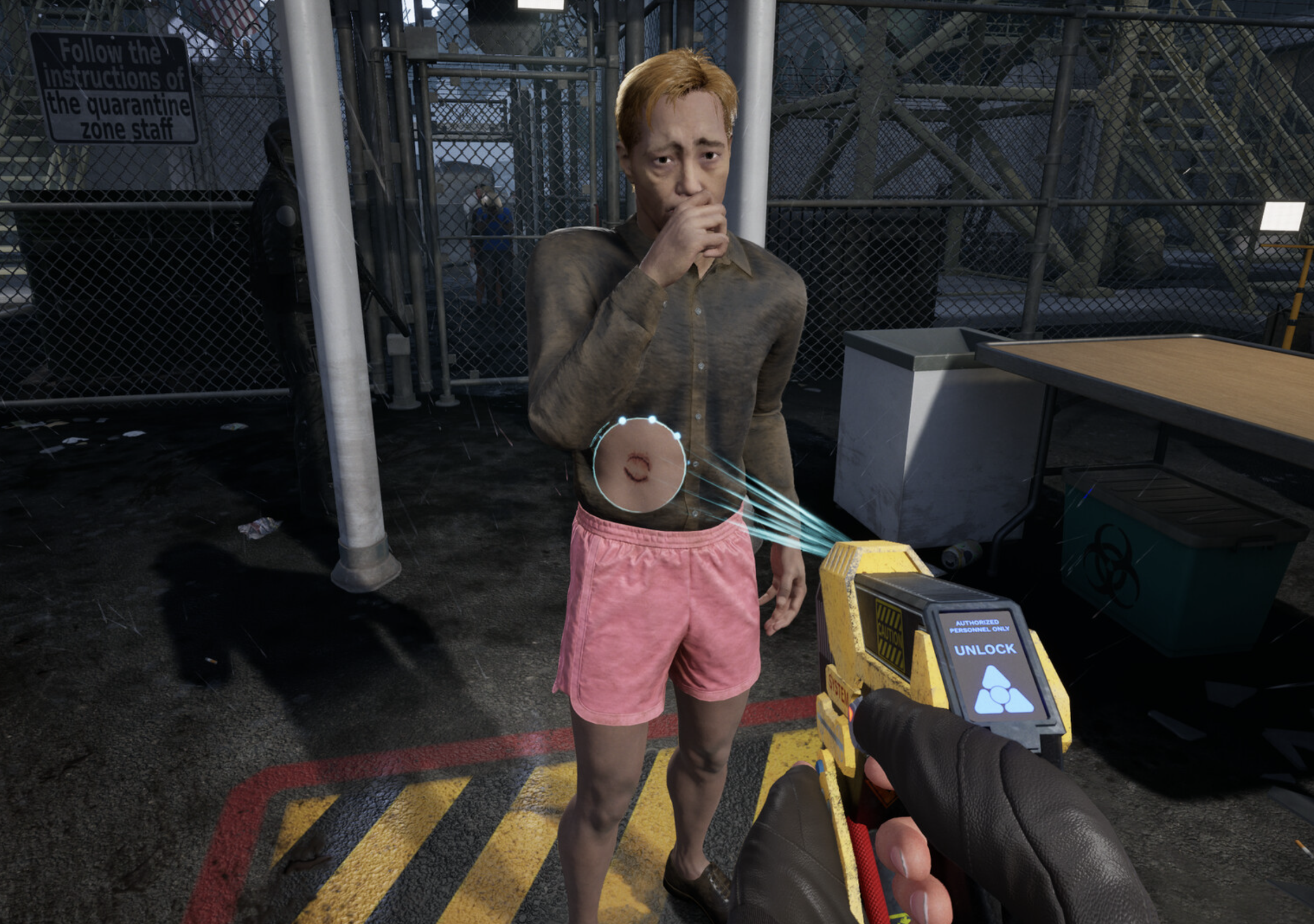 Scanner highlighting a survivor's bite wound