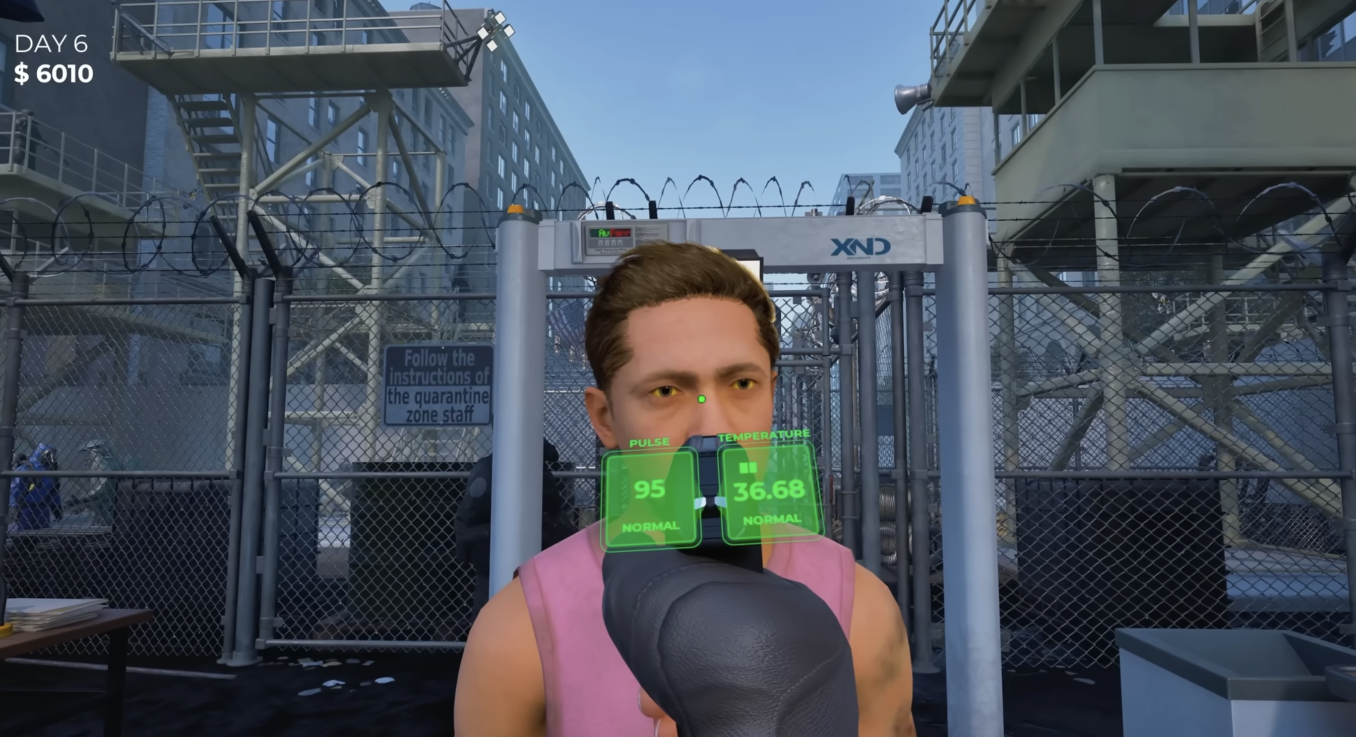 Health scanner showing yellow eyes symptom